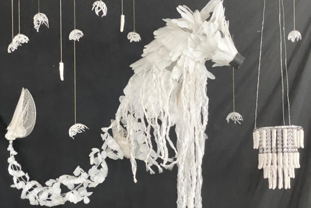 Artistic creature made of paper